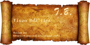 Tiszo Bálint névjegykártya